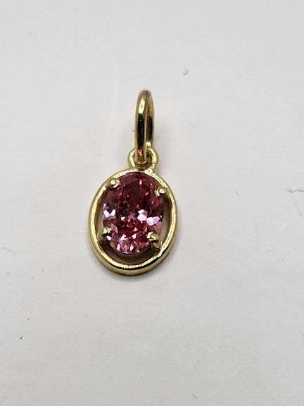 Certified Yellow Gold Pink Lab Diamond Pendant