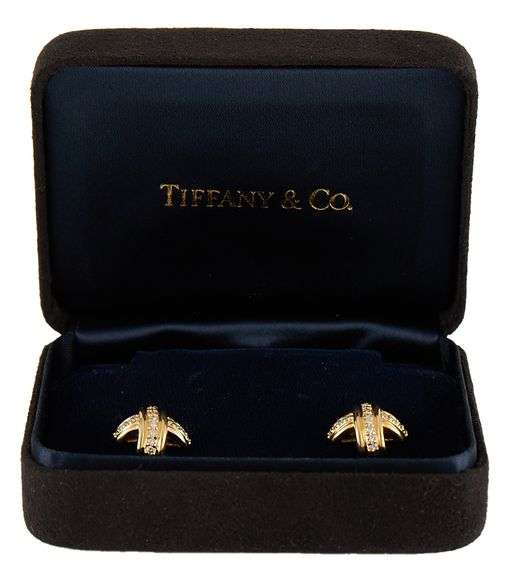 Tiffany & Co. 0.50ctw Diamond X Clip On Earrings in 18K