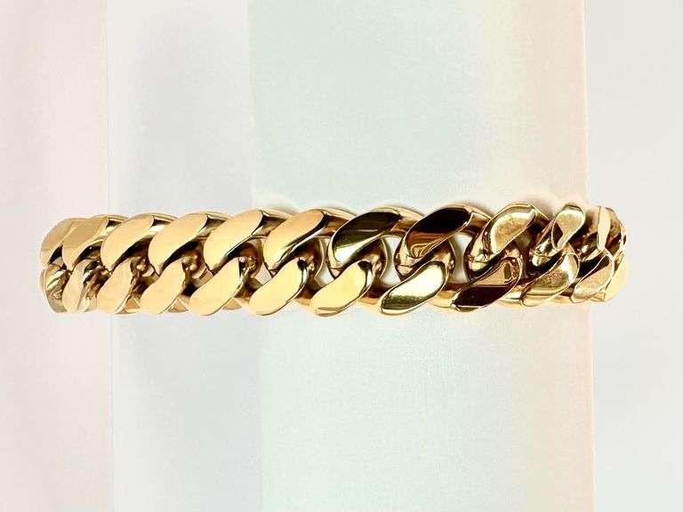 Sharp Gold Plate Monogramed Initial "K" Curb Link Bracelet