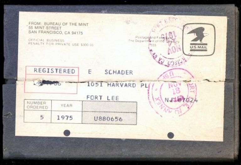 5 1975 US Proof Sets in Original Shipping Box