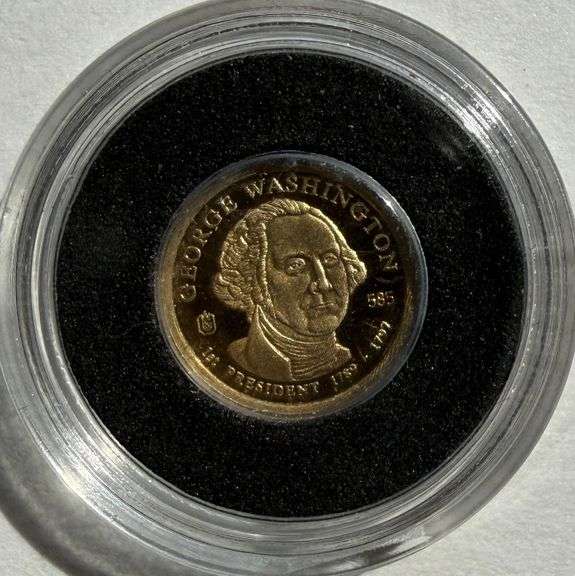 Washington Statue of Liberty Gold14 K Tribute Proof Mini Coin