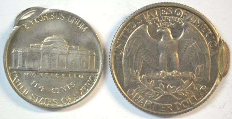 Double Struck 1979 Jefferson 5c & 1996 Washington Quarter Errors Uncirculated Unc