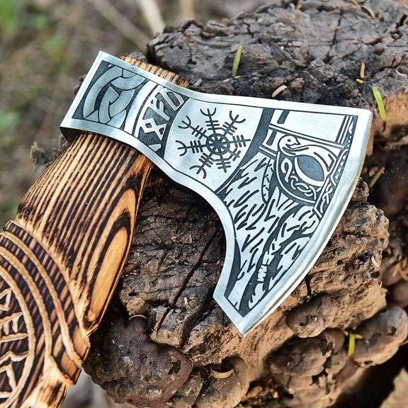 Hand Forged Viking Axe 21 Inch Carbon Steel Blade