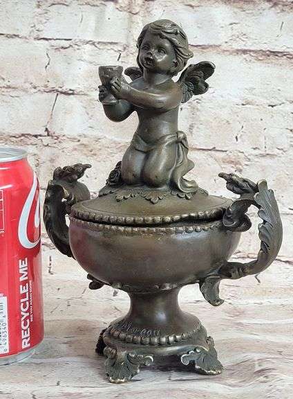 Baby Angel Jewelry Box Bronze Sculpture