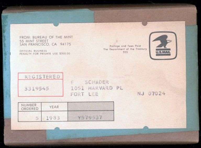 5 1983 US Proof Sets in Sealed Shipping Box