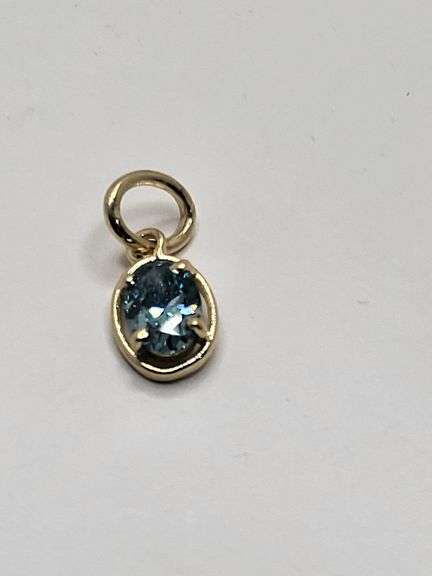 Certified Yellow Gold Blue Lab Diamond Pendant