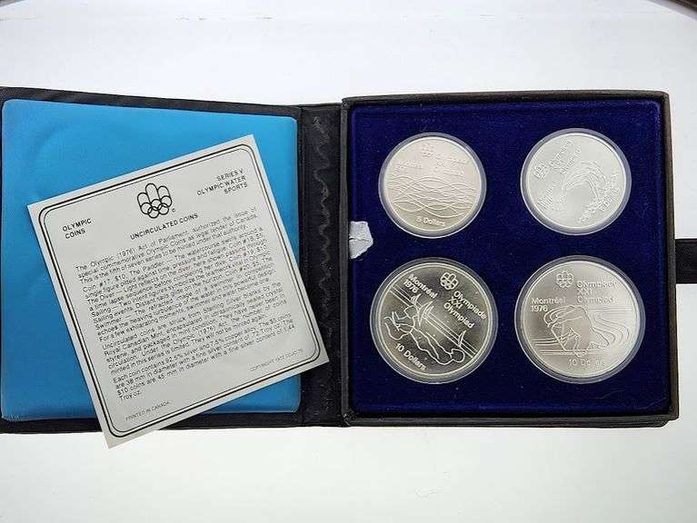 1976 Canadian Olympics Sterling Silver 4 Coin Set