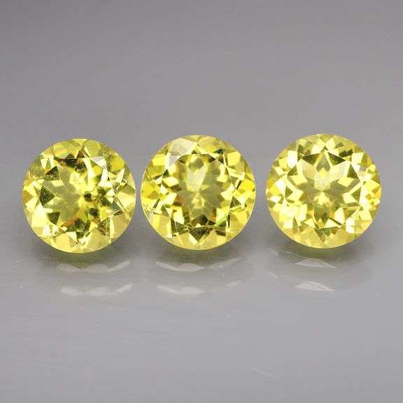 Heavy 9.65ct 3pc Lemon Citrine set! 10mm EACH!