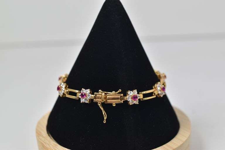 Vermeil Sterling Silver CZ Gemstone Bracelet