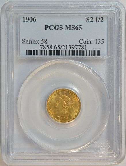 Spectacular Gem BU 1906 $2.50 Liberty Gold Piece. PCGS MS65