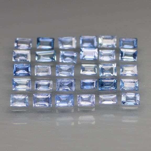 Lightly saturated 3.21ct set of cornflower blue Sapphires!
