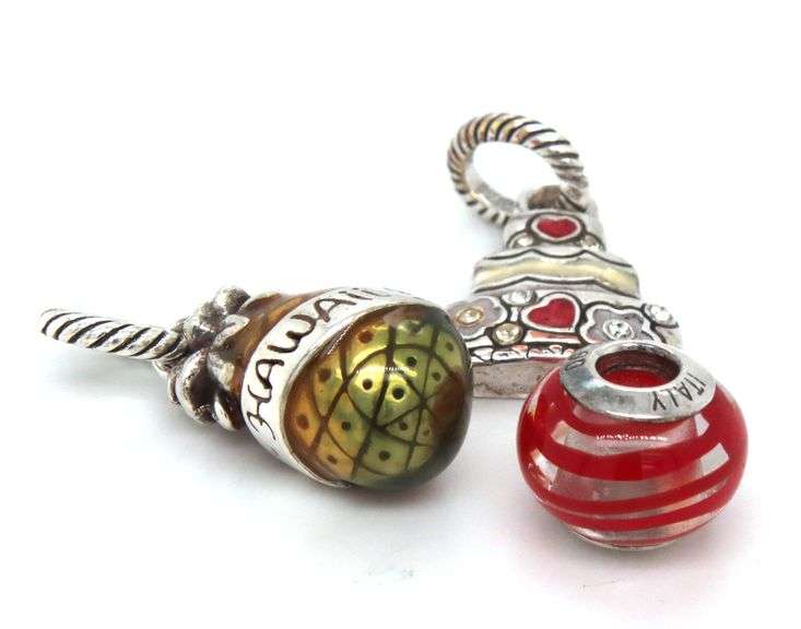 925 Sterling silver group lot of 3 charms