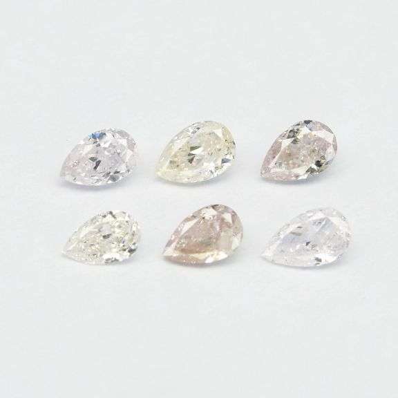 Glittering! .40ct set of 6 untreated Diamonds!