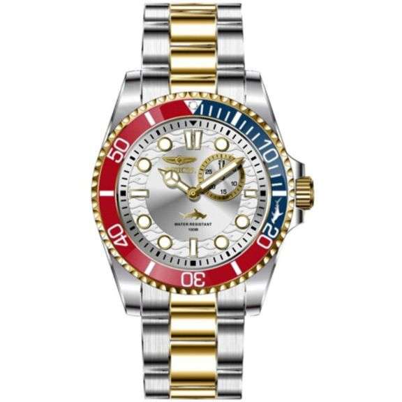 Invicta Pro Diver Men's Two-Tone Stainless Steel Watch – Silver Dial, 43mm