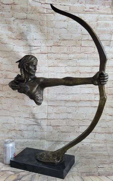 Archer Indian Warrior Bronze Sculpture