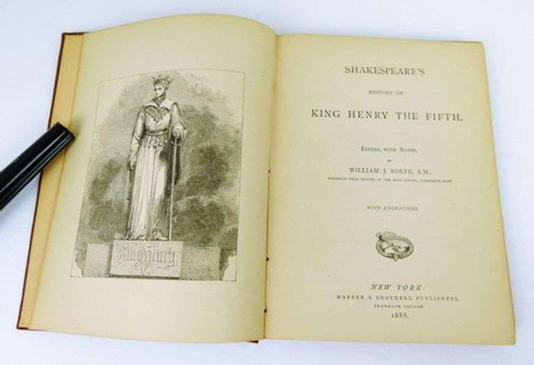 2 Antique Shakespeare's Books, King Henry Eighth & Fifth