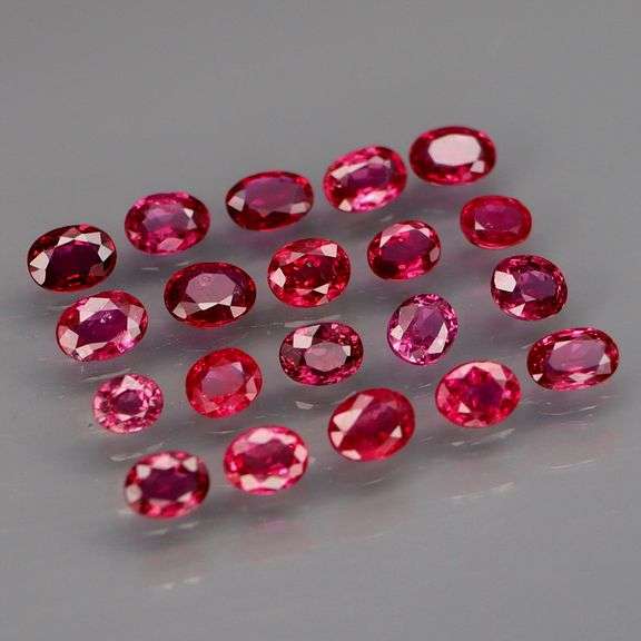 Real! Top crystal! 2.81ct 20 piece Ruby set! UNTREATED!!!