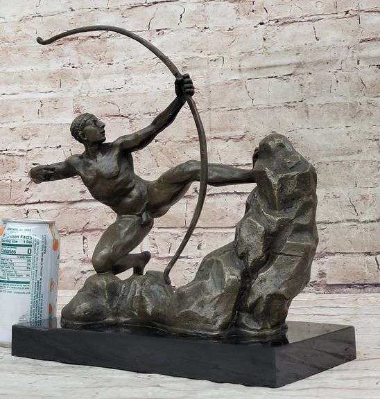 A Man With Bow Bronze Sculpture