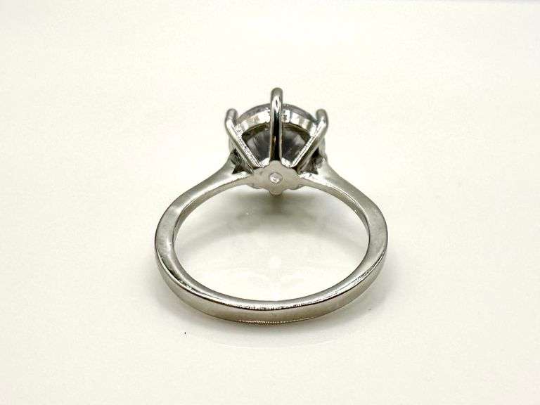 Ladies White Gold Sparkling Near Flawless Ice White CZ Solitaire Ring
