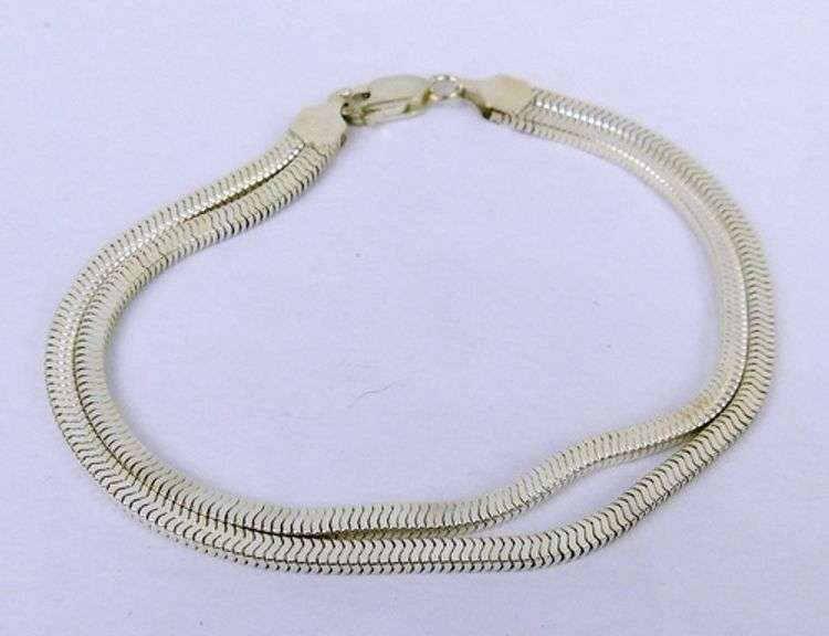 Sterling Silver Double Herringbone Bracelet