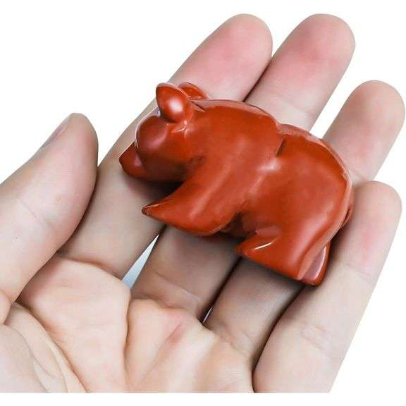 Red Jasper Bear Hand Carved Crystal