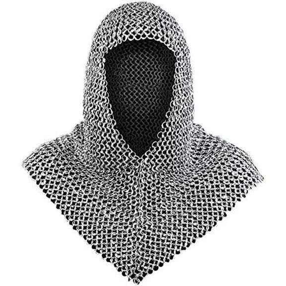 Medieval Chainmail Hood Steel Neck and Head Armor