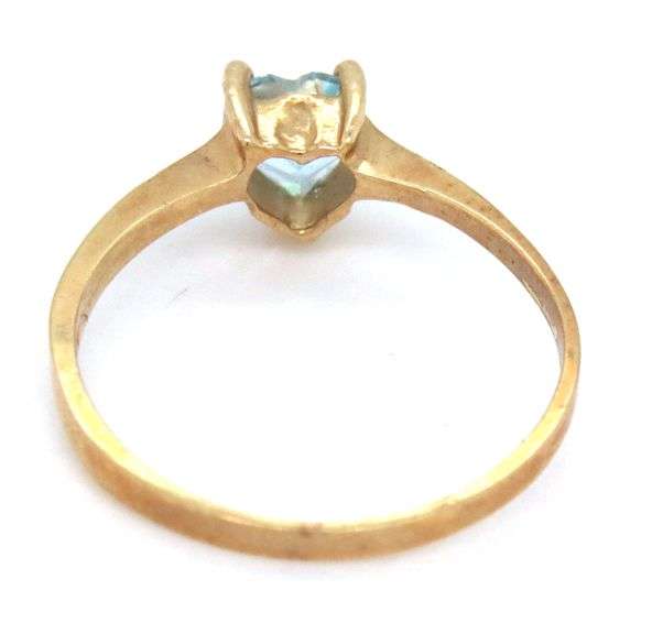 Sweet Estate 14K YG Heart Shaped Aquamarine Ring
