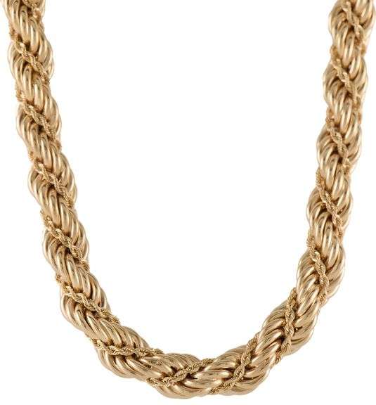 Vintage Tiffany & Co. Twisted Rope Chain Necklace 14K