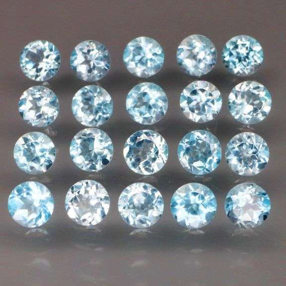 Matched! 20 piece 12.09ct full fire sky blue Topaz set!
