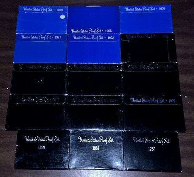 Run of 15 Different US Proof Sets: 1968-1982