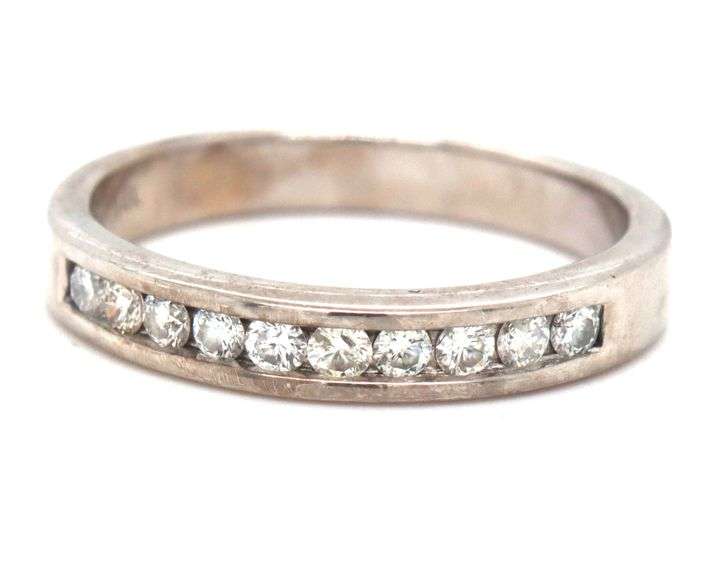 14kt White gold 0.30ctw channel set diamond band