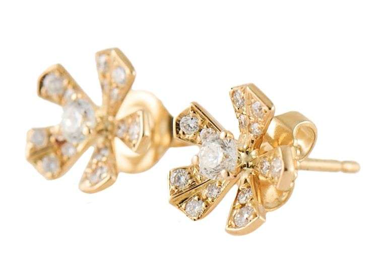 Mimi So 0.45ctw Diamond Wonderland Orchid Stud Earrings in 18K