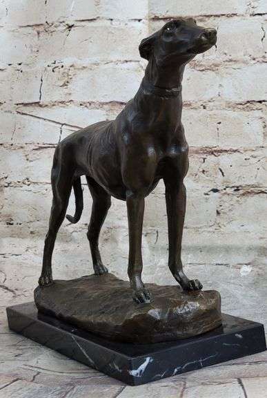 Greyhound Family Dog Bronze Sculpture