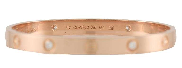Cartier 0.42ctw Four Diamond Love Bangle Bracelet in 18K