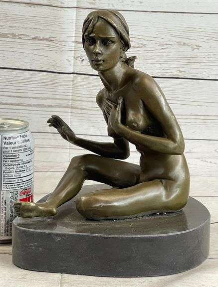 Nude Woman Dancer Bronze Statue