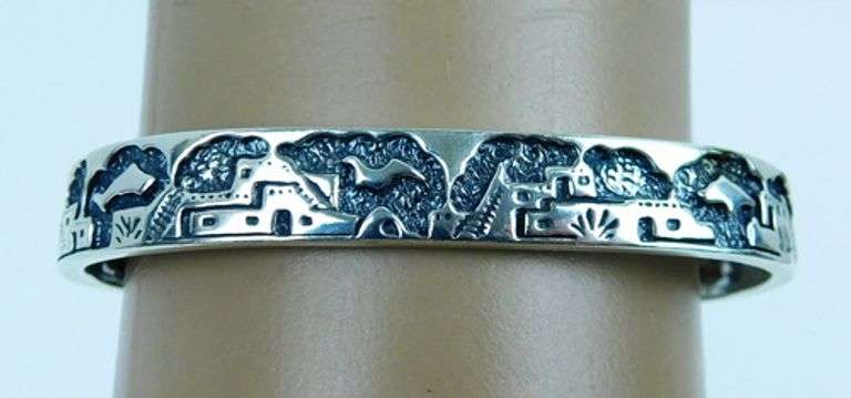 Carolyn Pollack Carved Sterling Silver Cuff Bracelet