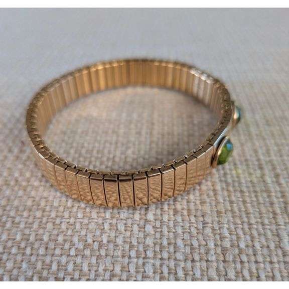 Pierre Lorren 24k Gold Plated Swarovski Peridot Bracelet