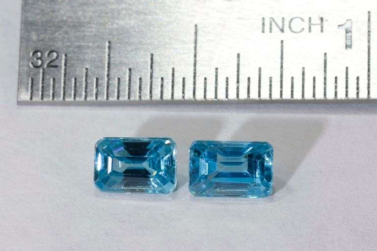 Brilliant Blue Zircon Pair