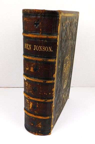 1855 Works of Ben Johnson Antique Leather Book