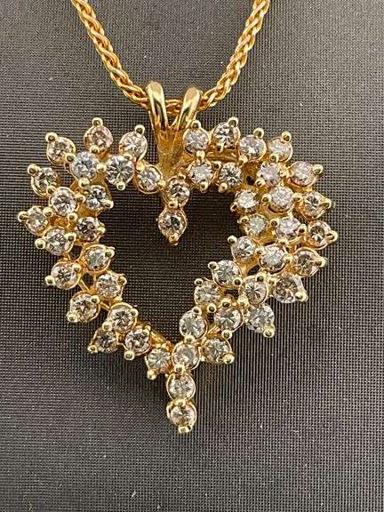 CERITIFIED 14K GOLD NECKLACE WITH DIAMOND PENDANT