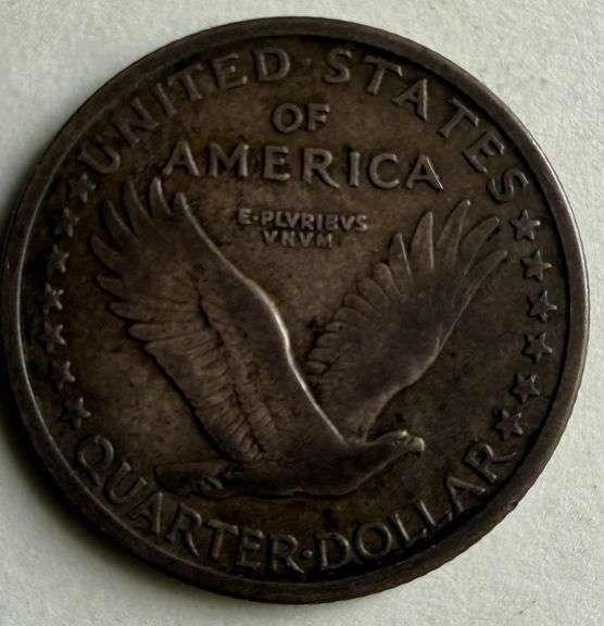 Toned 1917 D Type Two Standing Liberty Quarter