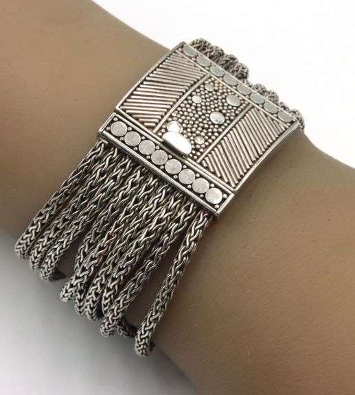 925 Sterling silver multi row wheat bracelet
