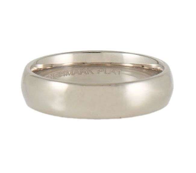Benchmark Polished 5.0MM Classic Wedding Band Ring in Platinum