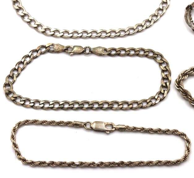 Group lot of 6 Vintage 925 sterling silver bracelets
