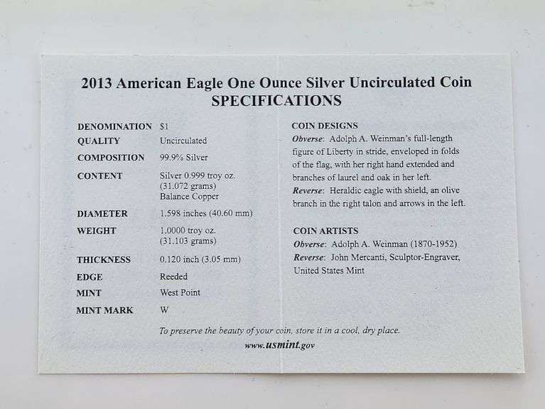 2013-W Burnished American Silver Eagle, OGP