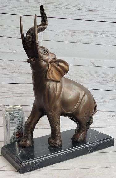 Asian Elephant Japanese Figure Bronze Sculpture