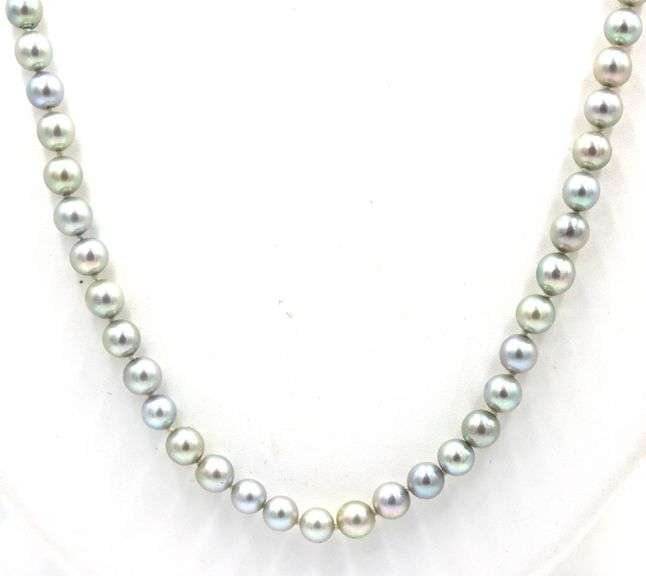 5.5-6mm Grey pearl necklace