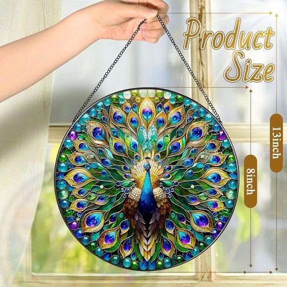 Peacock Stained Glass Suncatcher
