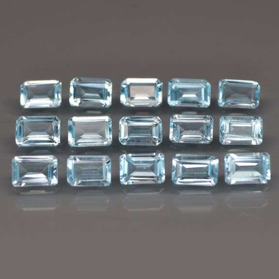 Matched! 15 piece 11.28ct full fire sky blue Topaz set