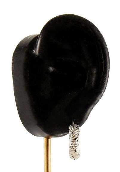 Roberto Coin Basket Woven Hoop Earrings in 18K